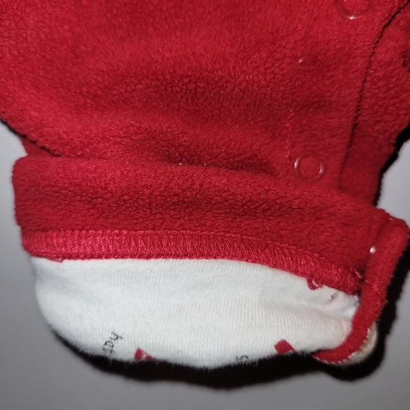 Vintage Gymboree Holiday Magic Unisex Red Fleece Overalls 0-3 Months Boys Girls - Picture 6 of 7